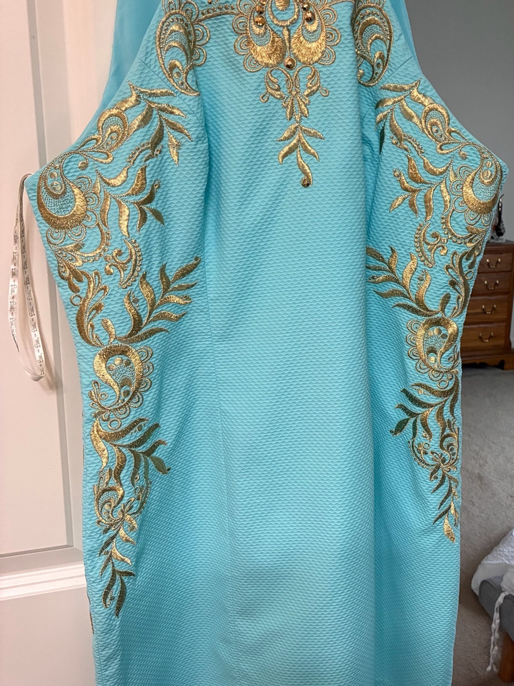 Lilly Pulitzer Aqua Dress with Gold Zip Accent NWOT